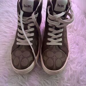 Coach Brown High-Top Sneakers